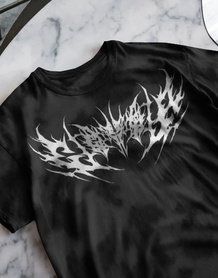 Shadow Vein Oversized Black Tee – Streetwear Acid Graphic T-Shirt