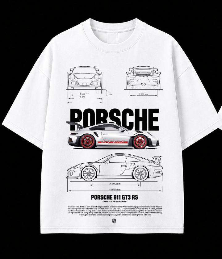 Porsche 911 GT3 RS Blueprint Oversized Tee
