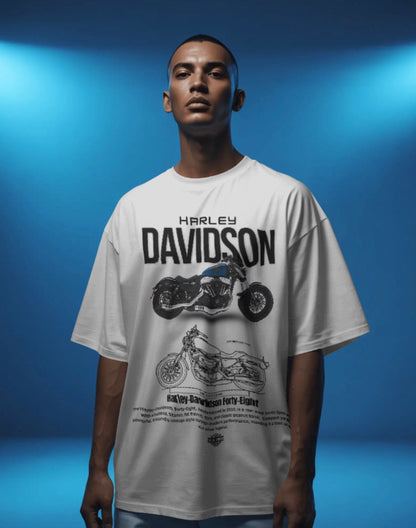 Men’s Harley-Davidson Oversized Graphic T-Shirt – Vintage Biker Streetwear Tee