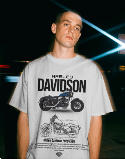 Men’s Harley-Davidson Oversized Graphic T-Shirt – Vintage Biker Streetwear Tee