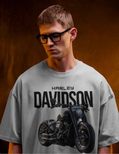 Men’s Harley-Davidson Fat Boy Oversized Graphic T-Shirt – Premium Biker Streetwear Tee