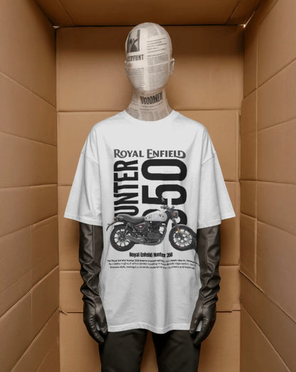 Men’s Royal Enfield Hunter 350 Oversized Graphic T-Shirt – Urban Biker Streetwear Tee