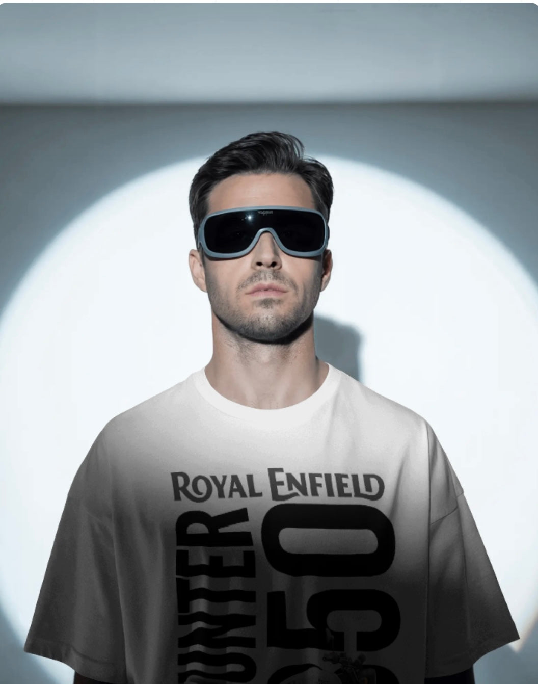 Men’s Royal Enfield Hunter 350 Oversized Graphic T-Shirt – Urban Biker Streetwear Tee