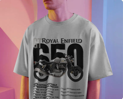 Men’s Royal Enfield GT 650 Oversized Graphic T-Shirt – Premium Biker Streetwear Tee