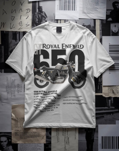 Men’s Royal Enfield GT 650 Oversized Graphic T-Shirt – Premium Biker Streetwear Tee