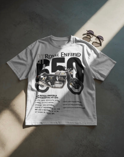 Men’s Royal Enfield GT 650 Oversized Graphic T-Shirt – Premium Biker Streetwear Tee
