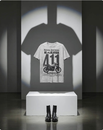 Men’s Royal Enfield Himalayan 411 Oversized Graphic T-Shirt – Adventure Biker Streetwear Tee