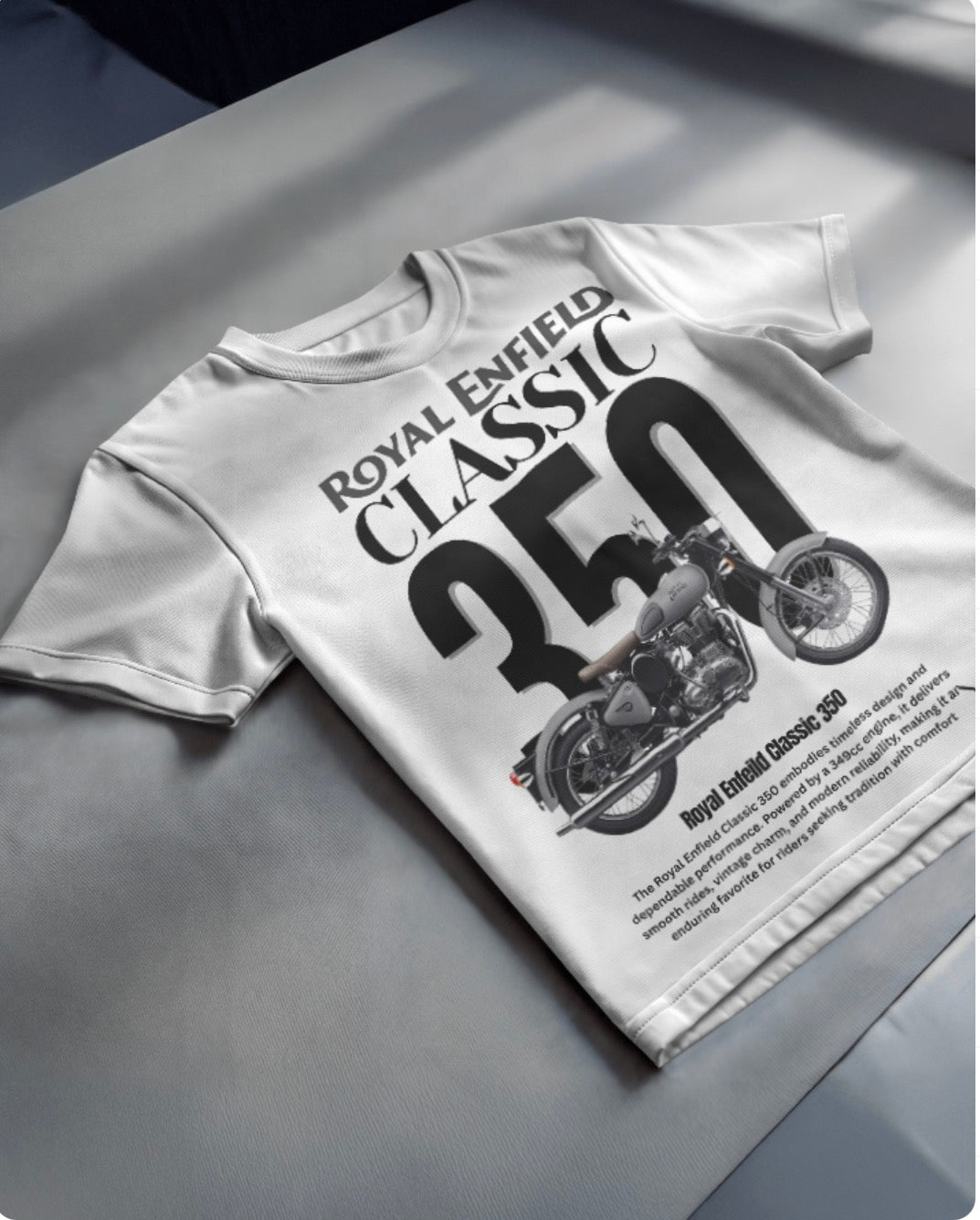Men’s Royal Enfield Classic 350 Oversized Graphic T-Shirt – Vintage Biker Streetwear Tee