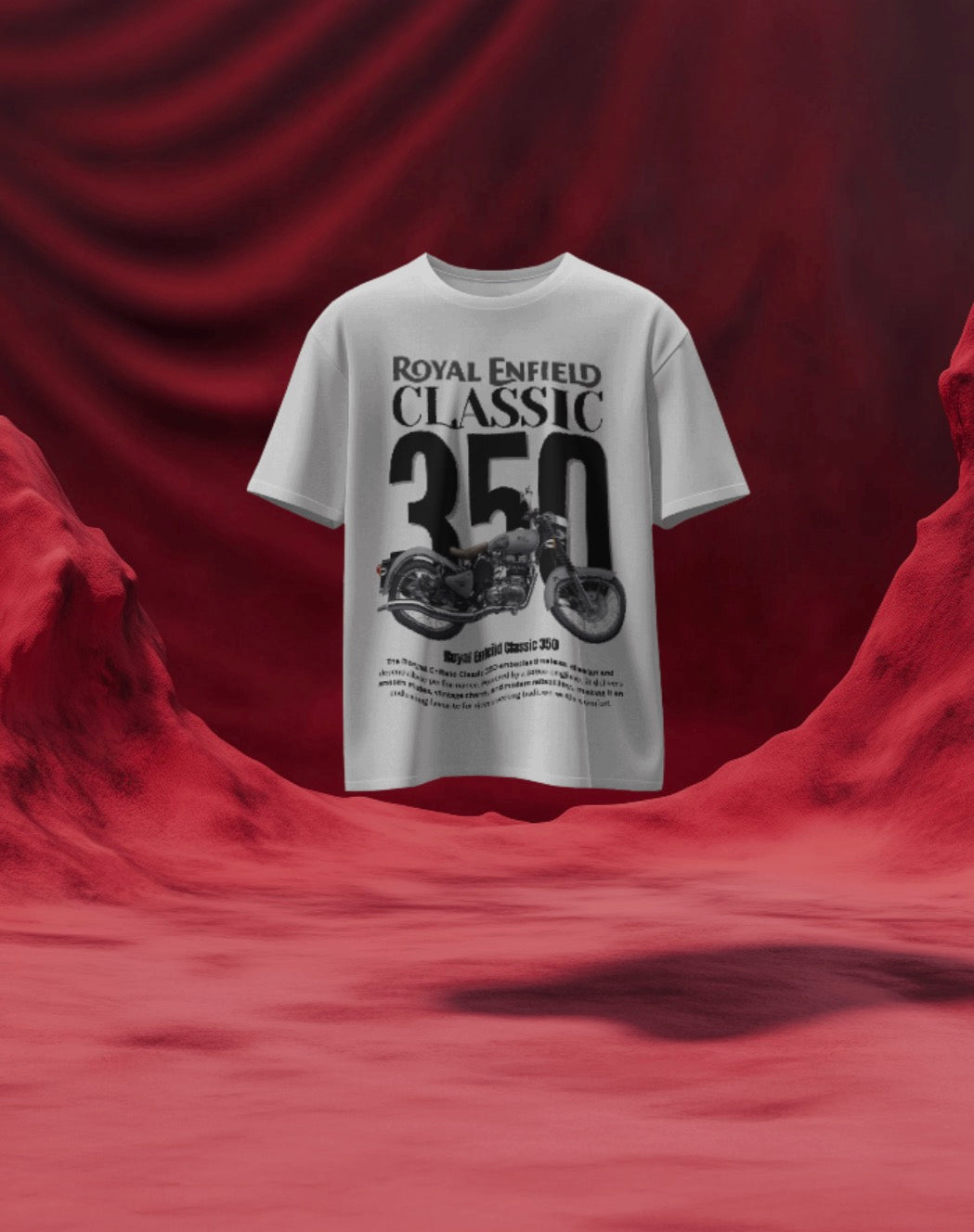 Men’s Royal Enfield Classic 350 Oversized Graphic T-Shirt – Vintage Biker Streetwear Tee