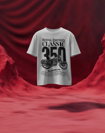 Men’s Royal Enfield Classic 350 Oversized Graphic T-Shirt – Vintage Biker Streetwear Tee