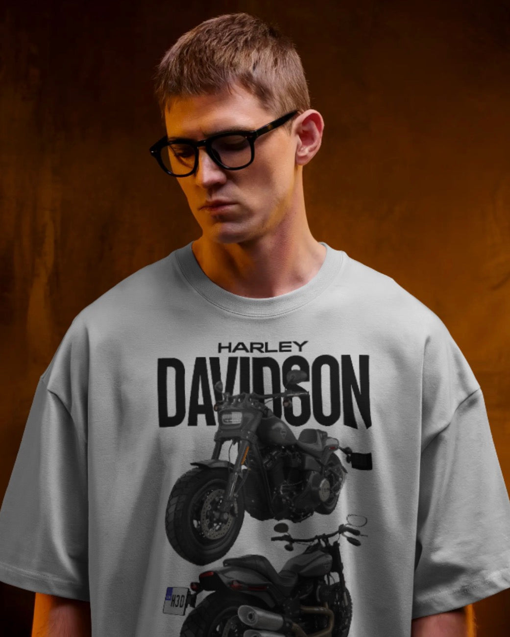 Men’s Harley-Davidson Fat Bob Oversized Graphic T-Shirt – Premium Biker Streetwear Tee