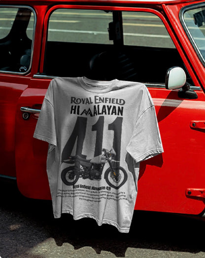 Men’s Royal Enfield Himalayan 411 Oversized Graphic T-Shirt – Adventure Biker Streetwear Tee