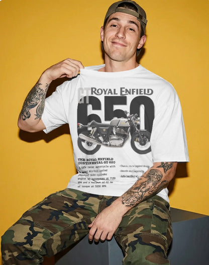 Men’s Royal Enfield GT 650 Oversized Graphic T-Shirt – Premium Biker Streetwear Tee