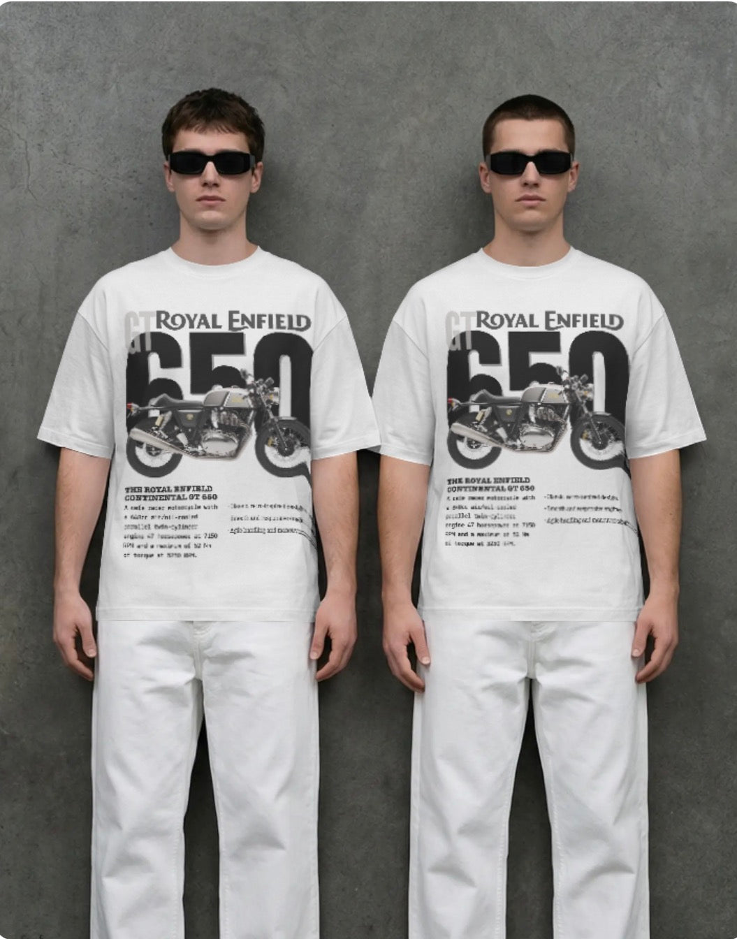 Men’s Royal Enfield GT 650 Oversized Graphic T-Shirt – Premium Biker Streetwear Tee