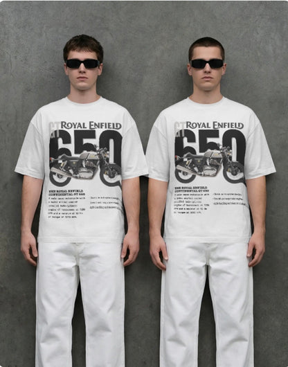 Men’s Royal Enfield GT 650 Oversized Graphic T-Shirt – Premium Biker Streetwear Tee