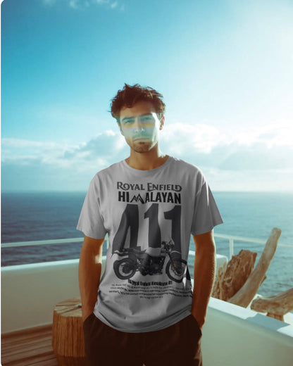 Men’s Royal Enfield Himalayan 411 Oversized Graphic T-Shirt – Adventure Biker Streetwear Tee