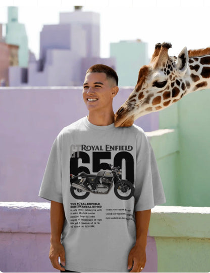 Men’s Royal Enfield GT 650 Oversized Graphic T-Shirt – Premium Biker Streetwear Tee