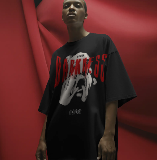 Darkness Oversized Black Graphic T-Shirt for Men | Premium Streetwear Tee
