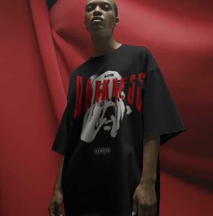 Darkness Oversized Black Graphic T-Shirt for Men | Premium Streetwear Tee
