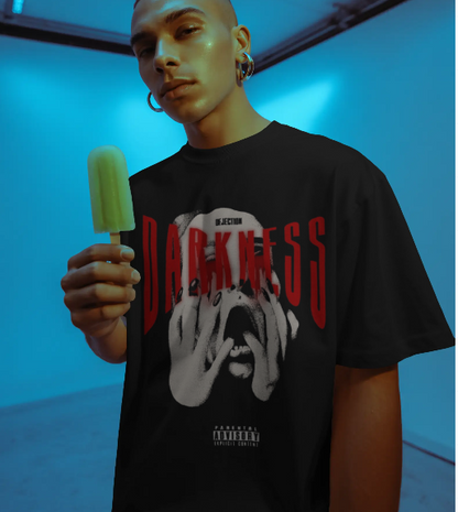 Darkness Oversized Black Graphic T-Shirt for Men | Premium Streetwear Tee