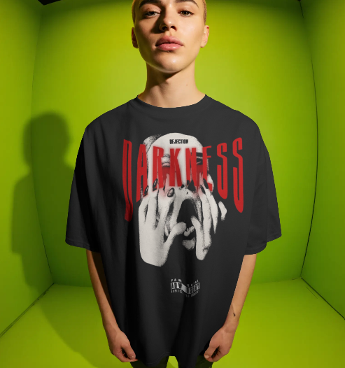 Darkness Oversized Black Graphic T-Shirt for Men | Premium Streetwear Tee