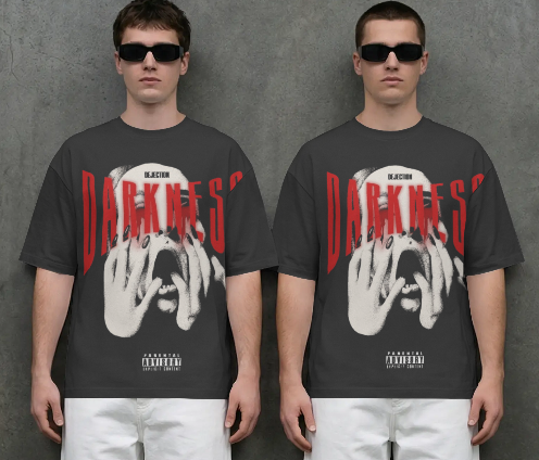 Darkness Oversized Black Graphic T-Shirt for Men | Premium Streetwear Tee