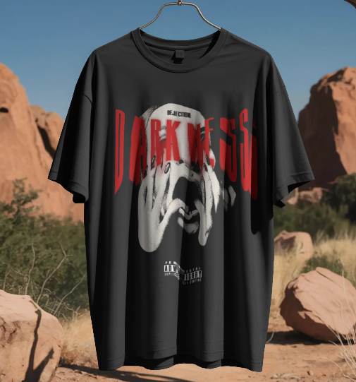 Darkness Oversized Black Graphic T-Shirt for Men | Premium Streetwear Tee