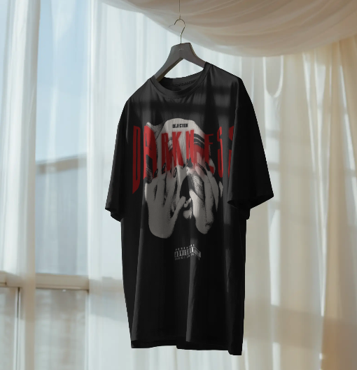 Darkness Oversized Black Graphic T-Shirt for Men | Premium Streetwear Tee