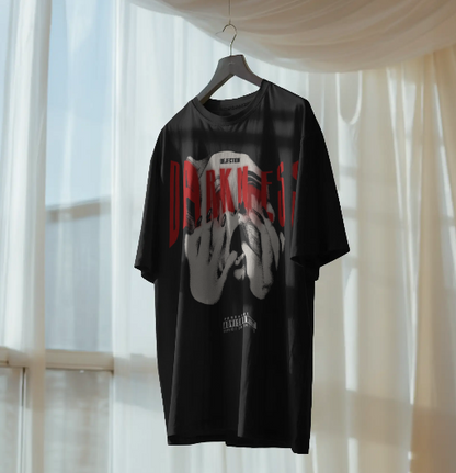 Darkness Oversized Black Graphic T-Shirt for Men | Premium Streetwear Tee