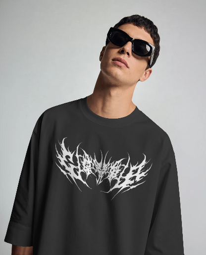 Shadow Vein Oversized Black Tee – Streetwear Acid Graphic T-Shirt
