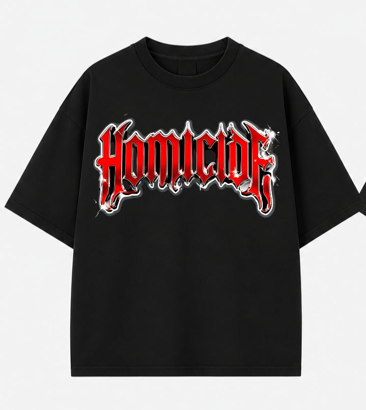 Crimson Gothic Oversized Graphic Tee