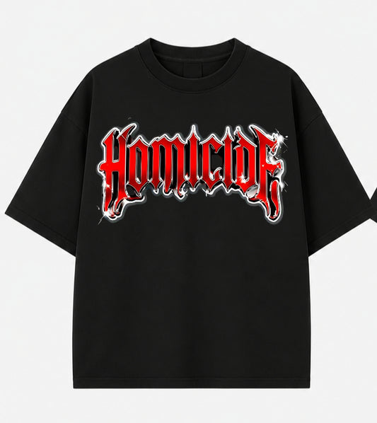 Crimson Gothic Oversized Graphic Tee