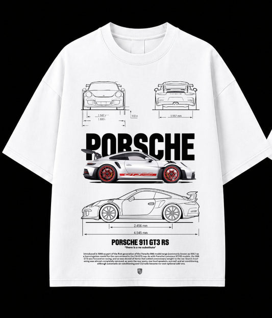 Porsche 911 GT3 RS Blueprint Oversized Tee