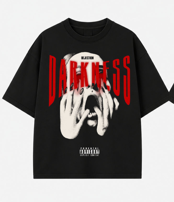 Darkness Oversized Black Graphic T-Shirt for Men | Premium Streetwear Tee