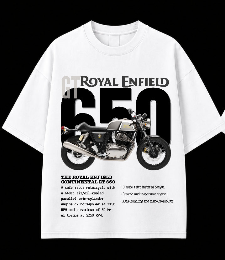 Men’s Royal Enfield GT 650 Oversized Graphic T-Shirt – Premium Biker Streetwear Tee