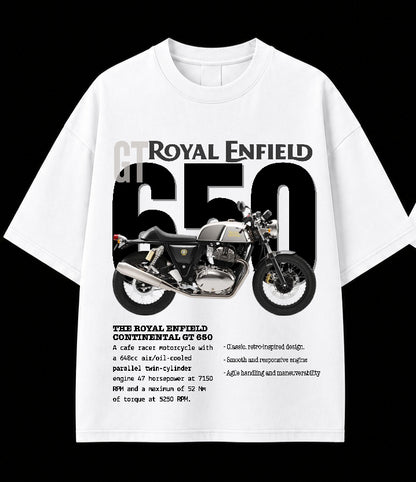 Men’s Royal Enfield GT 650 Oversized Graphic T-Shirt – Premium Biker Streetwear Tee