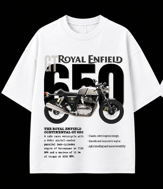 Men’s Royal Enfield GT 650 Oversized Graphic T-Shirt – Premium Biker Streetwear Tee