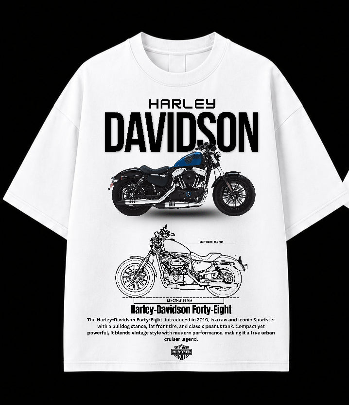 Men’s Harley-Davidson Oversized Graphic T-Shirt – Vintage Biker Streetwear Tee