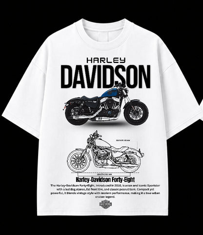 Men’s Harley-Davidson Oversized Graphic T-Shirt – Vintage Biker Streetwear Tee