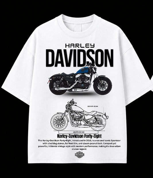 Men’s Harley-Davidson Oversized Graphic T-Shirt – Vintage Biker Streetwear Tee