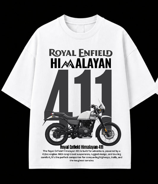 Men’s Royal Enfield Himalayan 411 Oversized Graphic T-Shirt – Adventure Biker Streetwear Tee