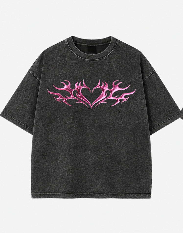 Dragonheart Acid Wash Oversized Tee