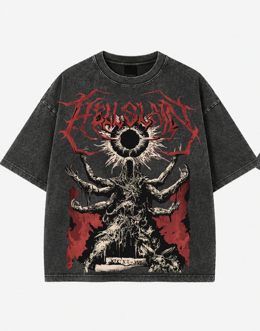Abyss Reign Acid Wash Oversized Tee