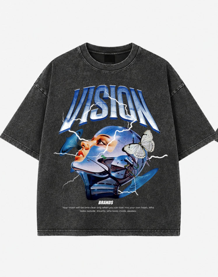 Vision Nexus Acid Wash Oversized Tee