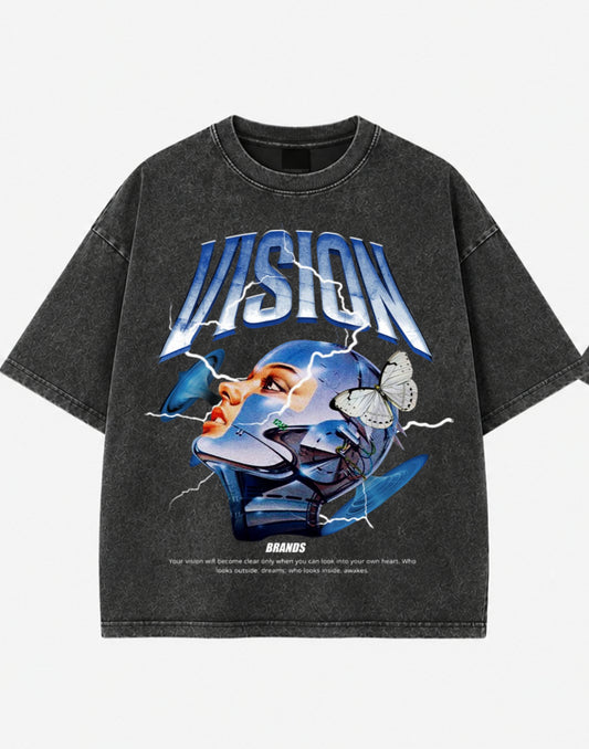 Vision Nexus Acid Wash Oversized Tee